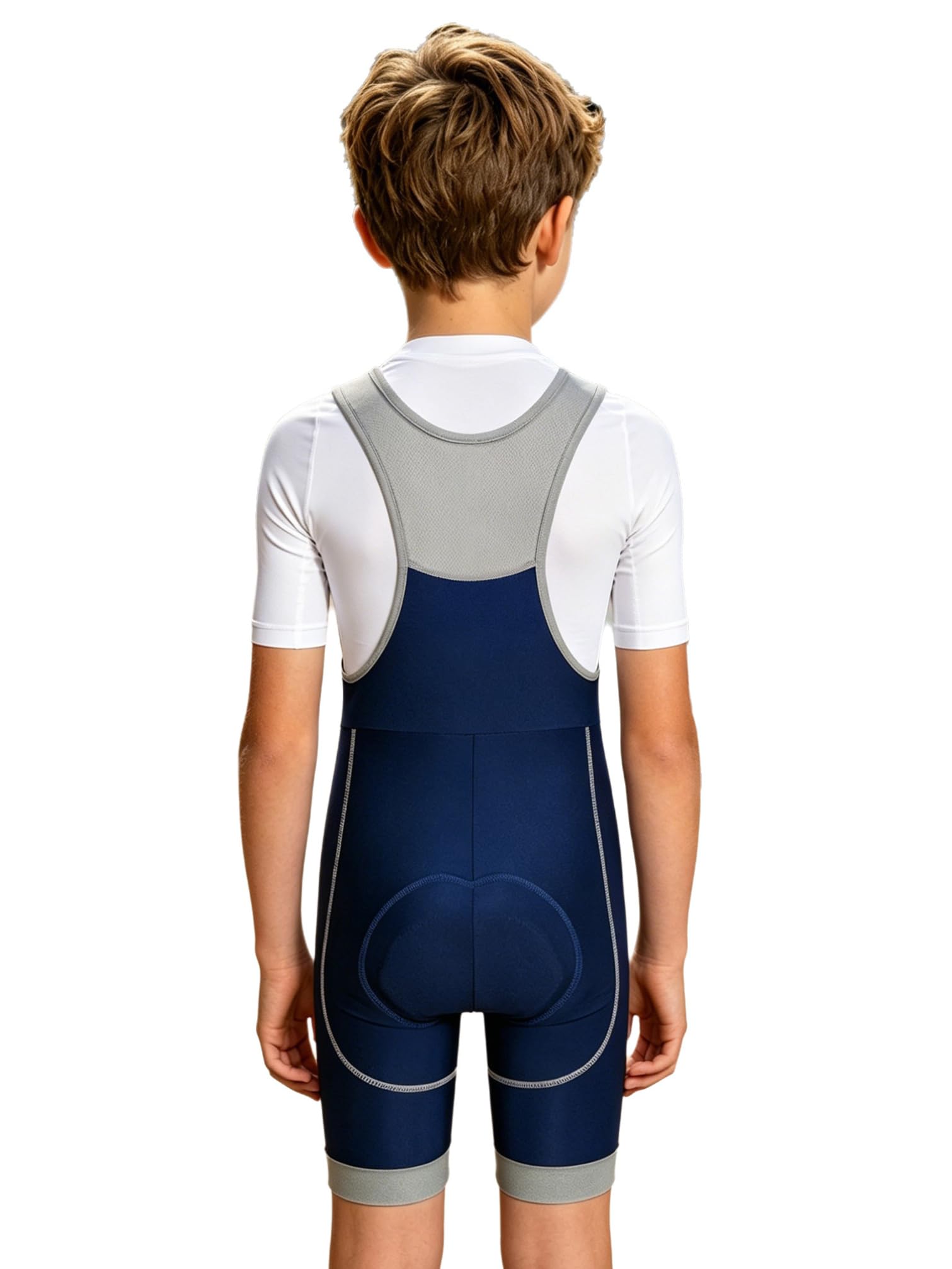 YiZYiF Cuissard Cyclisme à Bretelle Enfant Garçon Cuissard Velo Rembourré Shorts De Sport Short d'été Respirant à Séchage Rapide 3-14 Ans
