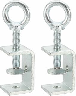 HARFINGTON 2 Pcs Carbon Steel C Clamps 45mm Square Galvanized Mini Tiger Clamp Adjustable Heavy Duty Metal U Clip with Eye...