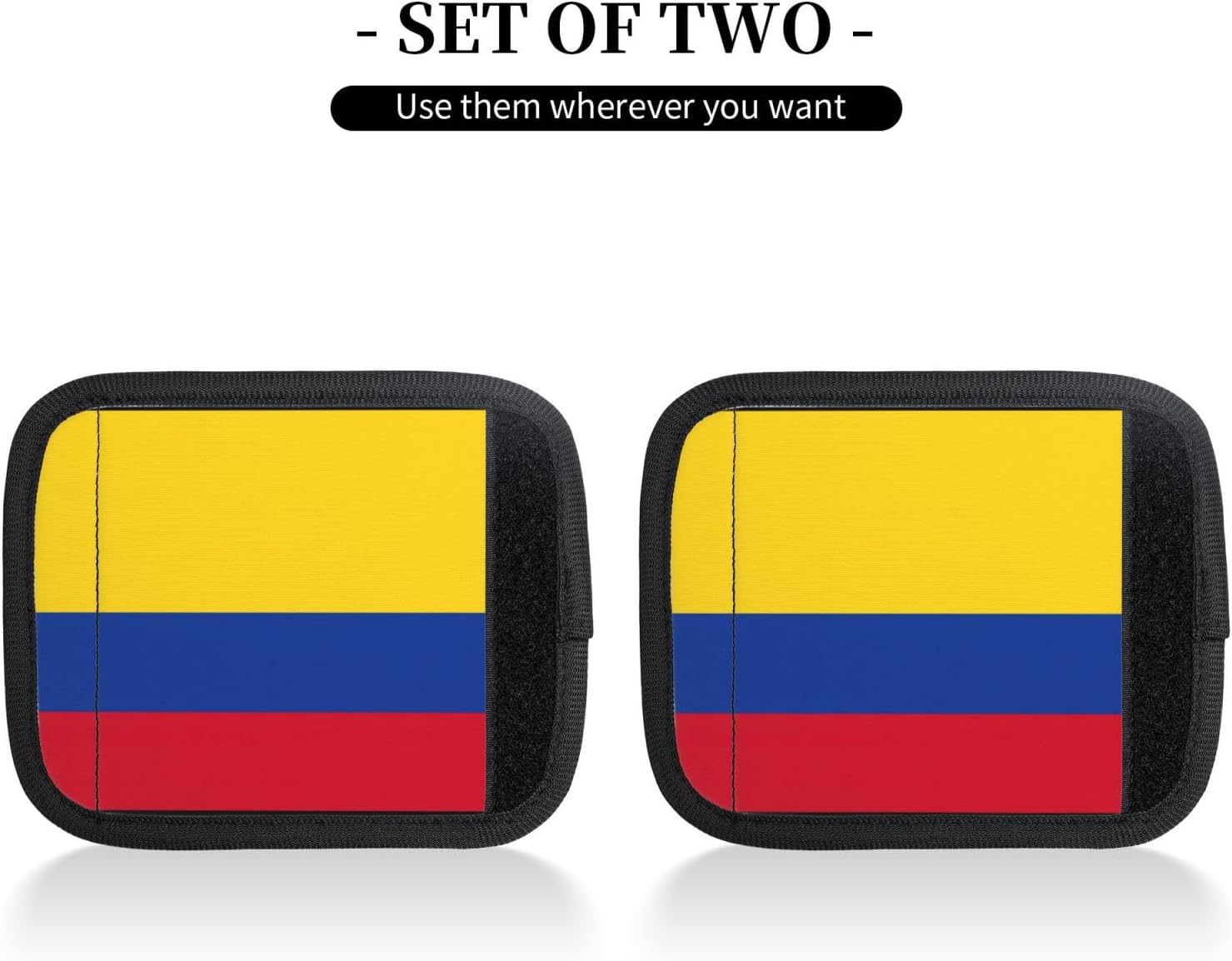 Flag of Colombia Print Neoprene Luggage Handle Wraps for Travel Handle Grip Luggage Identifier Suitcase 2Pcs