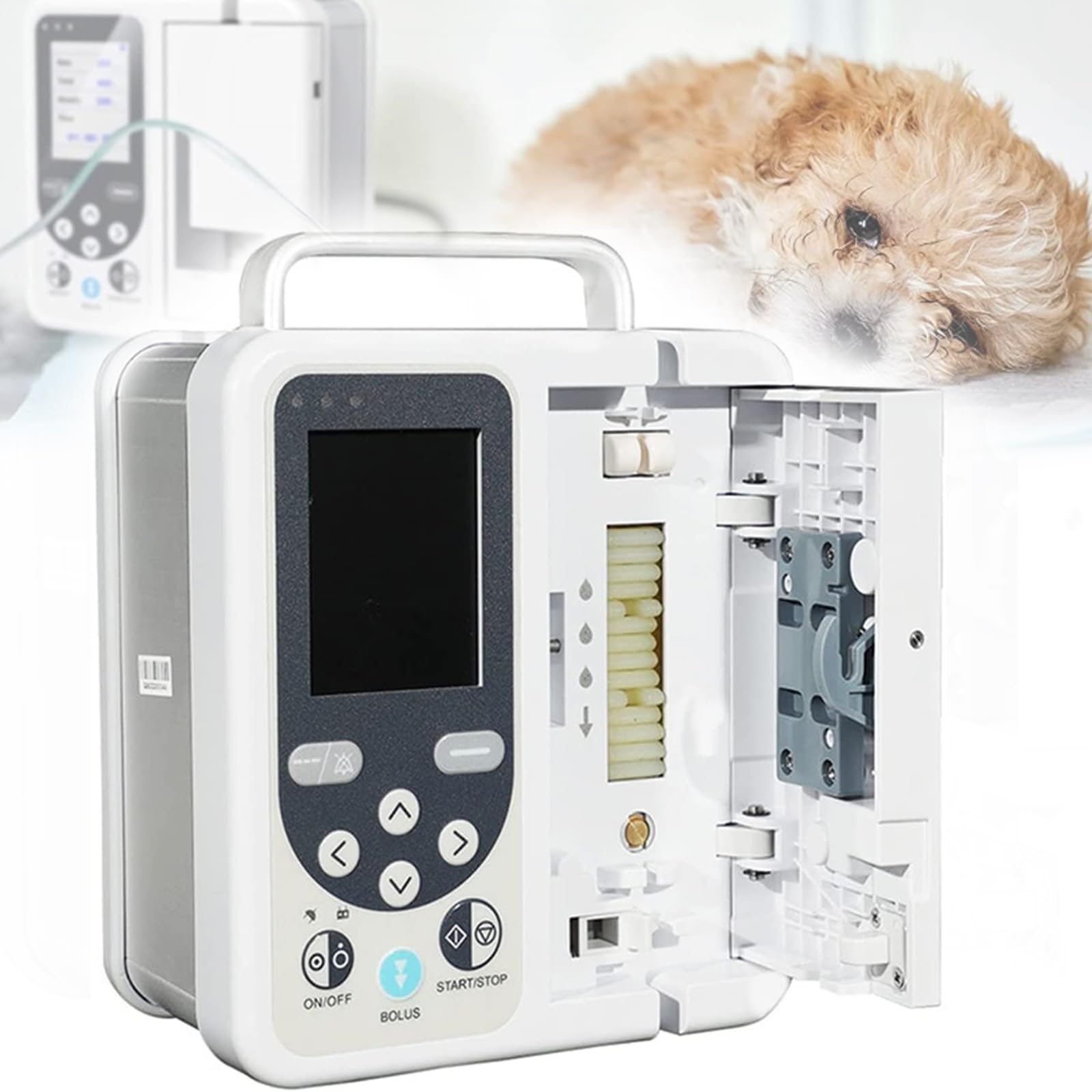 Bomba De Infusión Veterinaria, Bomba Peristáltica Electrónica, Con Pantalla LCD De 2,8", Velocidad De Infusión Personalizable, Infusión Intravenosa De Alta Precisión Y Ajustable Para Hospitales De Mas
