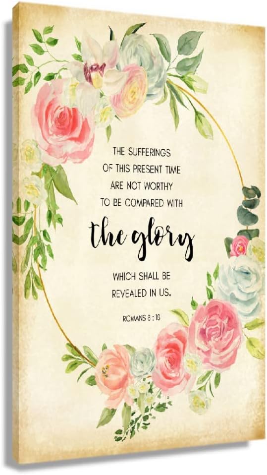 Amazon.com: Romans 8 18 Bible Verse Wall Art Prayer Poster KJV ...
