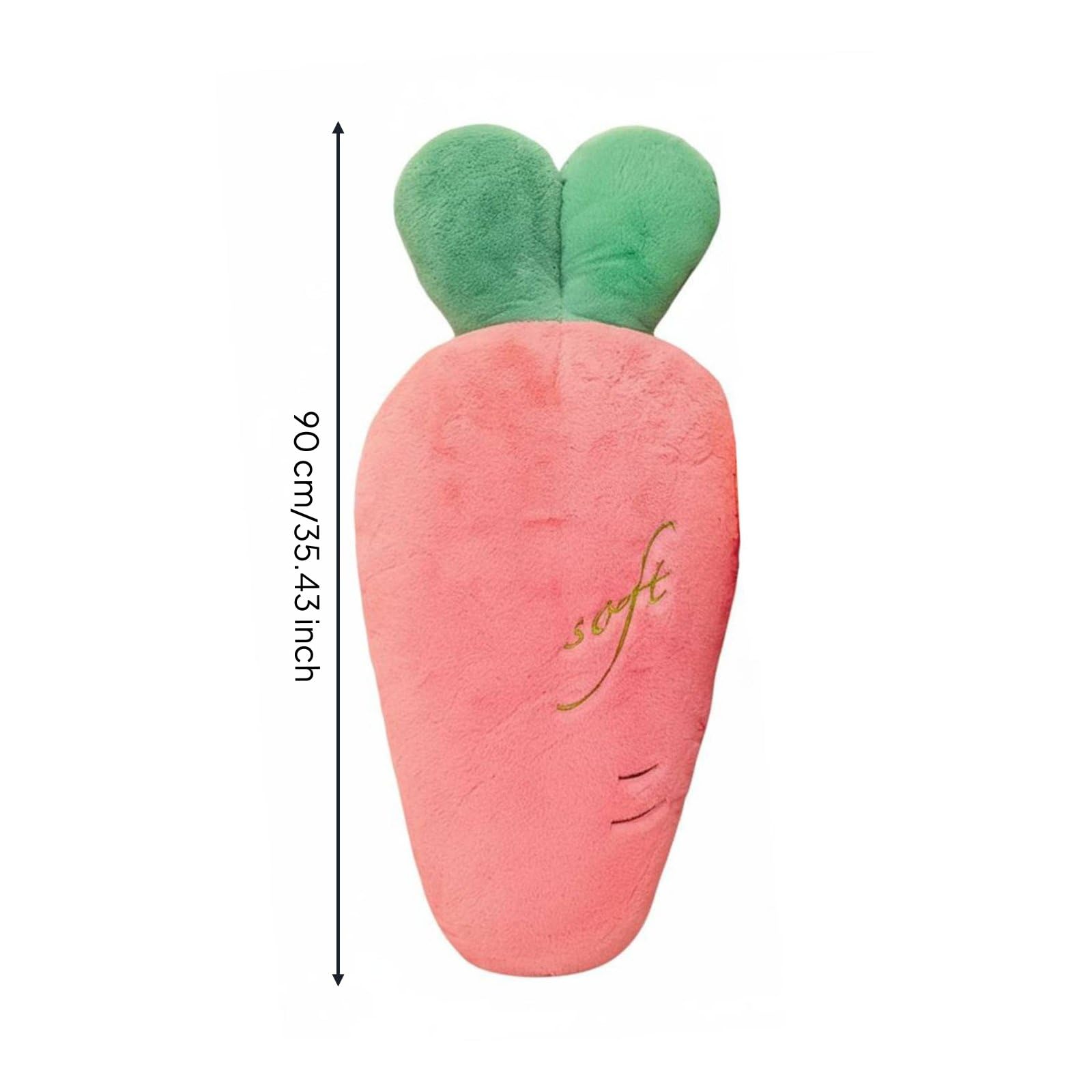 Karotten Plüschtier weich Möhren Schnuffelkissen Geschenkidee Heimdekoration für Kinder, Kinderzimmer, Schlafzimmer, Rosa, 90cm