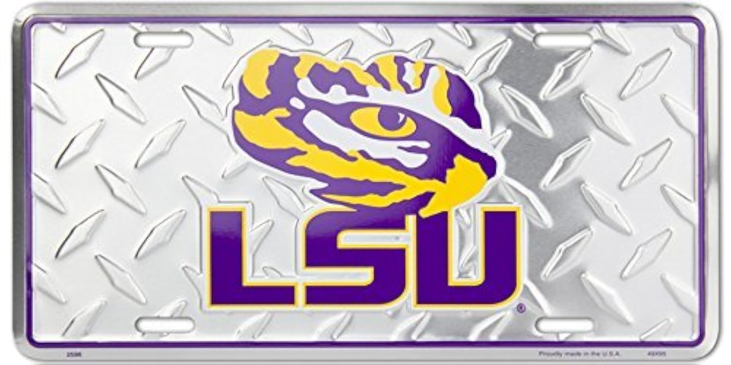 Hangtime - Louisiana State University - LSU Tigers - LSU Diamond Emboss Metal License Plate 6 x 12