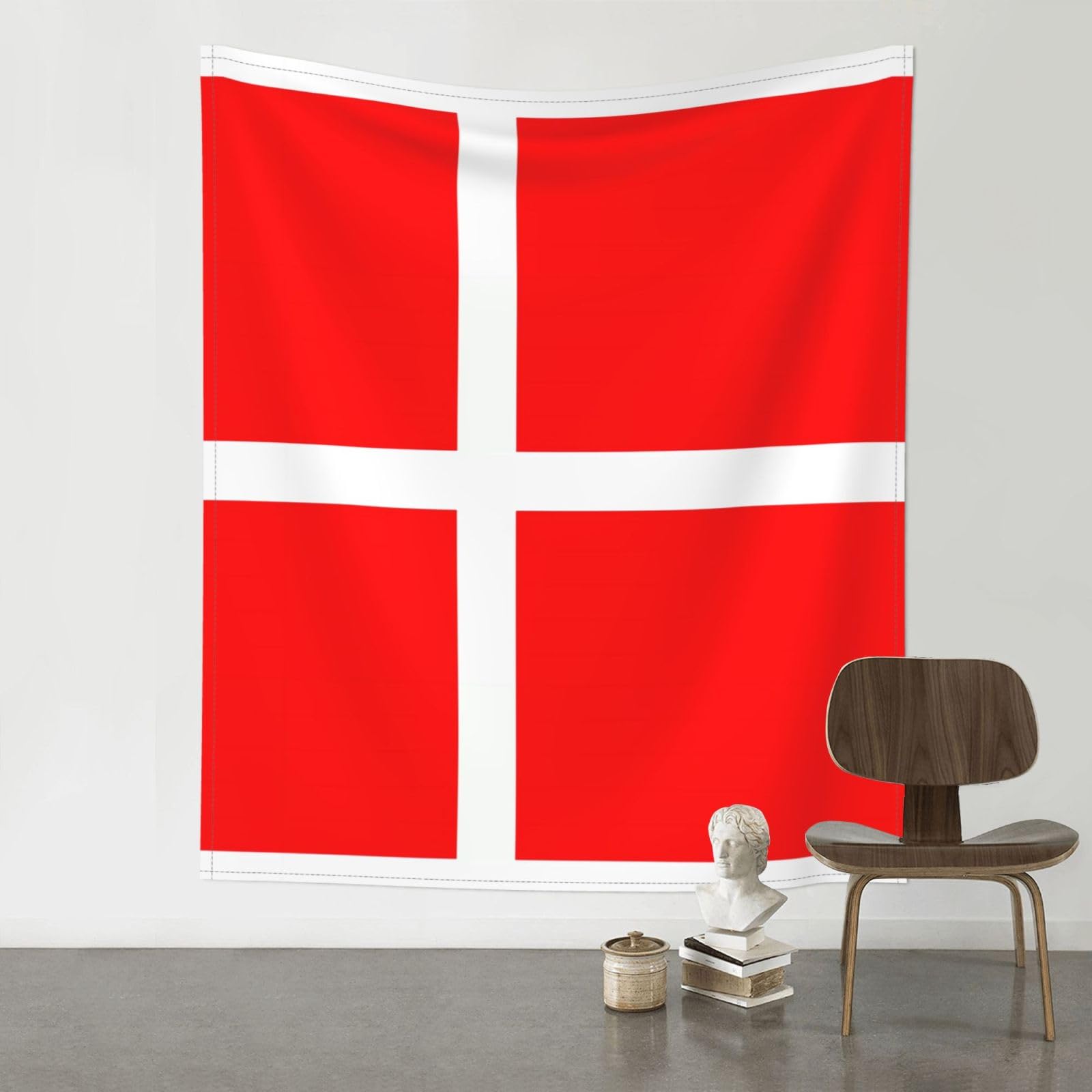 YYHWHJDE Denmark Danish Flag Prints Wall Tapestry 60x51in - High-Grade Polyester Throw for Dorm Room Decor, Beach Blankets & Home Accent