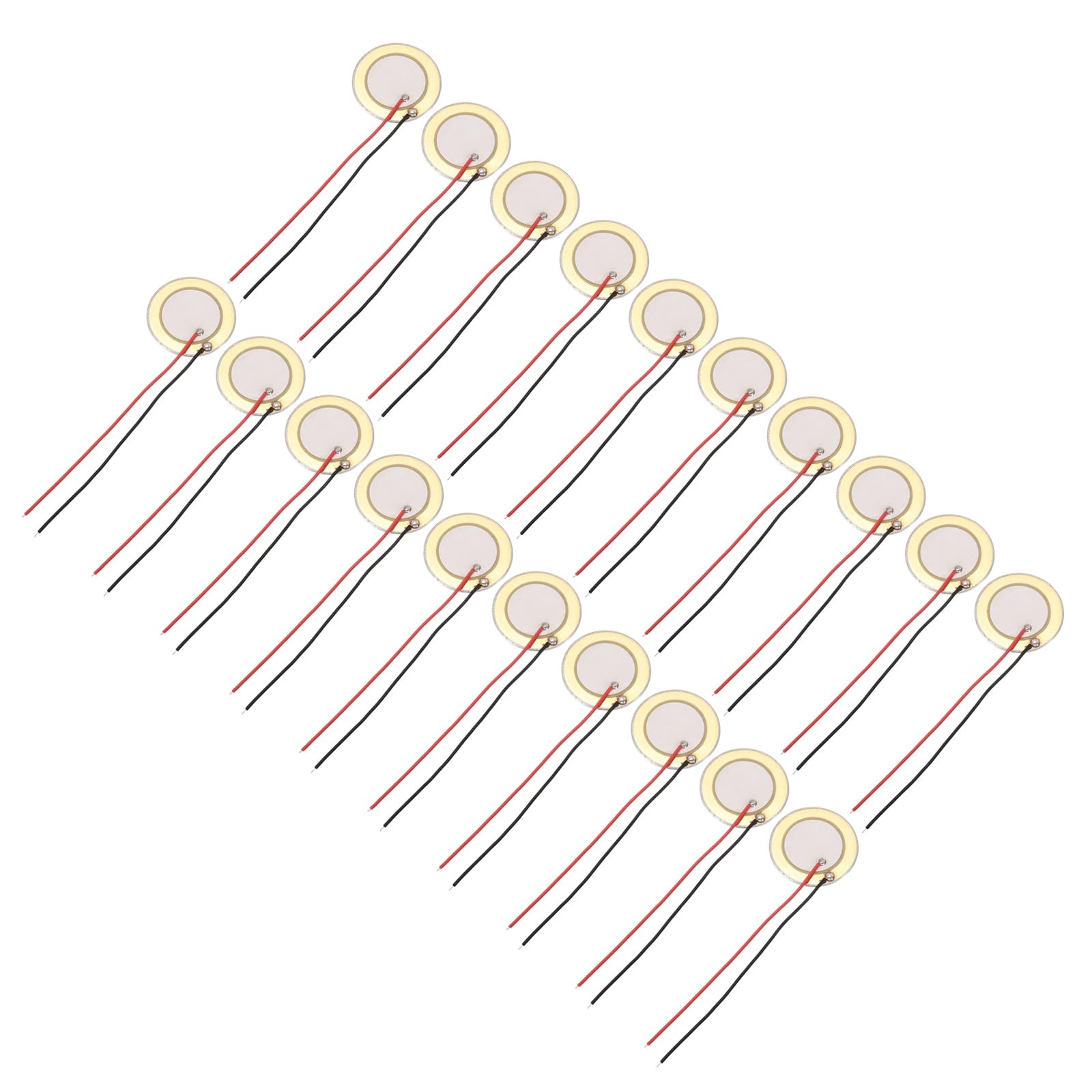 Muiltvoe 20Pcs Piezoelectric Discs 12mm Acoustic Pickup Transducer Microphones Trigger Buzzer Drum Guitar with Aluminum Shell