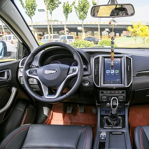 Miniatura 10 de Adornos colgantes de cuarzo rosa de cristal natural hechos a mano para decoración del hogar, adorno de Feng Shui, adorno de yoga, meditación,