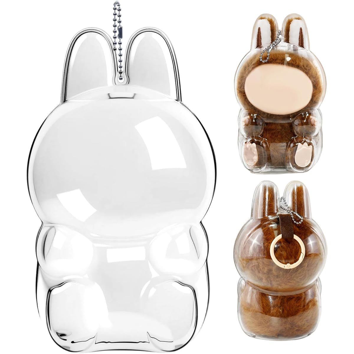FANCYKU® Protective Cover for Plush Figure Doll, Storage Transparent PVC Protective Cover for Dolls The 15cm Plushies Doll Accessories Dust-Proof Display Case for 15cm Art Toys (Not Dolls)-image-9