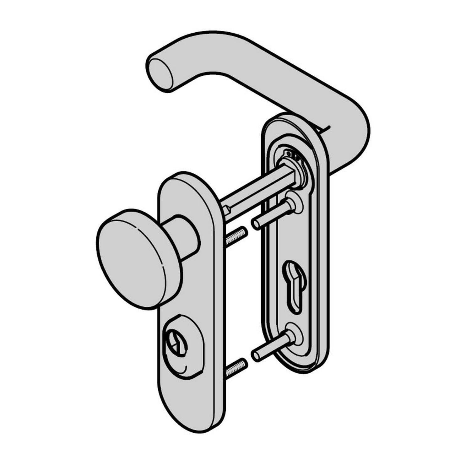 Hörmann FS D-110 454691 - Juego de palanca de cambio para puerta de protección contra incendios (placa corta PZ, cojinete deslizante K-130, aluminio F1, protección contra incendios, puerta multiusos