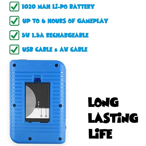 Miniatura 3 de Consola de juegos portátil retro de mano con 500 juegos clásicos, pantalla LCD de 3.0 pulgadas, mini consola de videojuegos recargable, 1020 mAh,