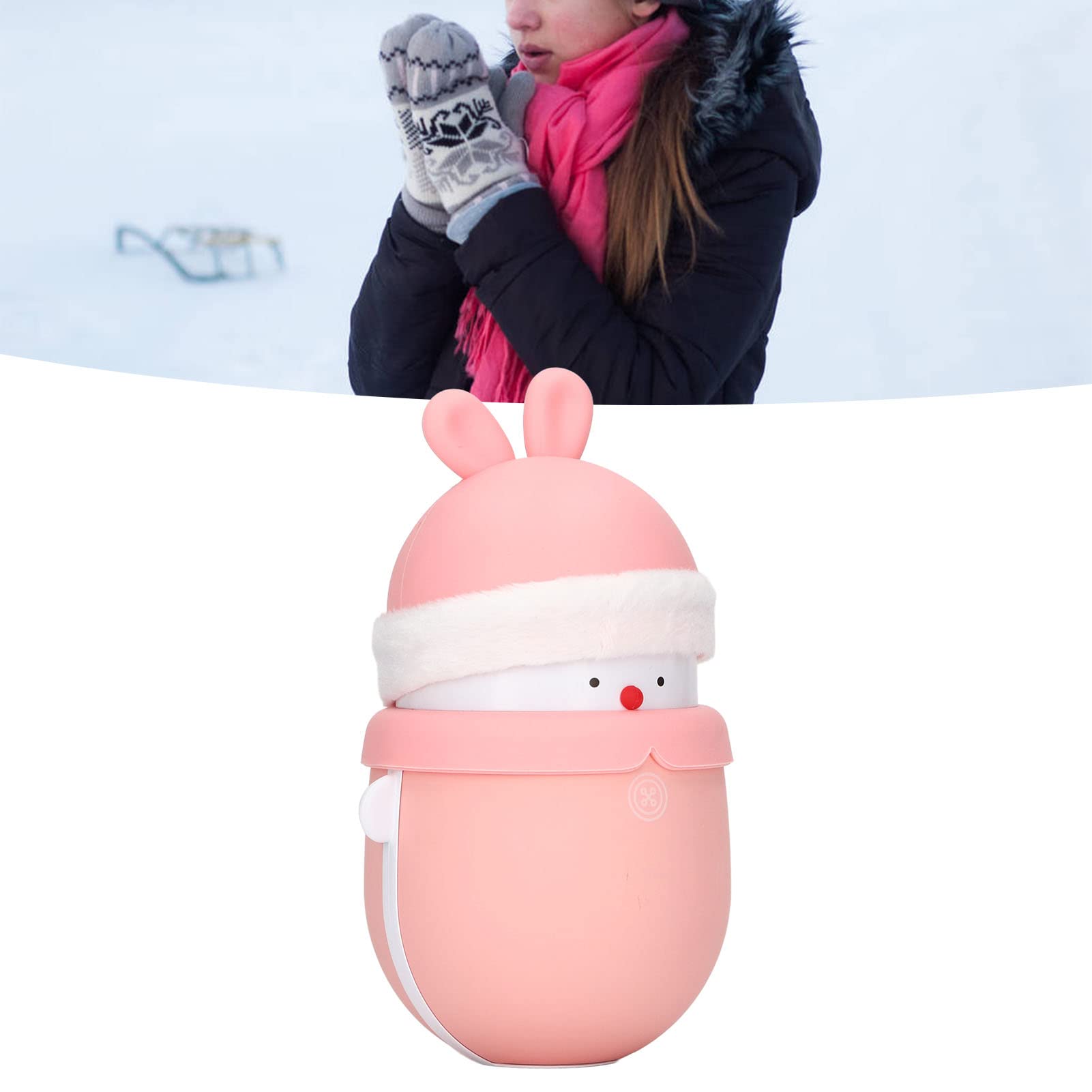 EMUKOEP Scaldamani 2 in 1 Power Bank USB Ricaricabile 6000mAh Due Impostazioni di Temperatura per il del Pendolarismo Invernale (Coniglio)