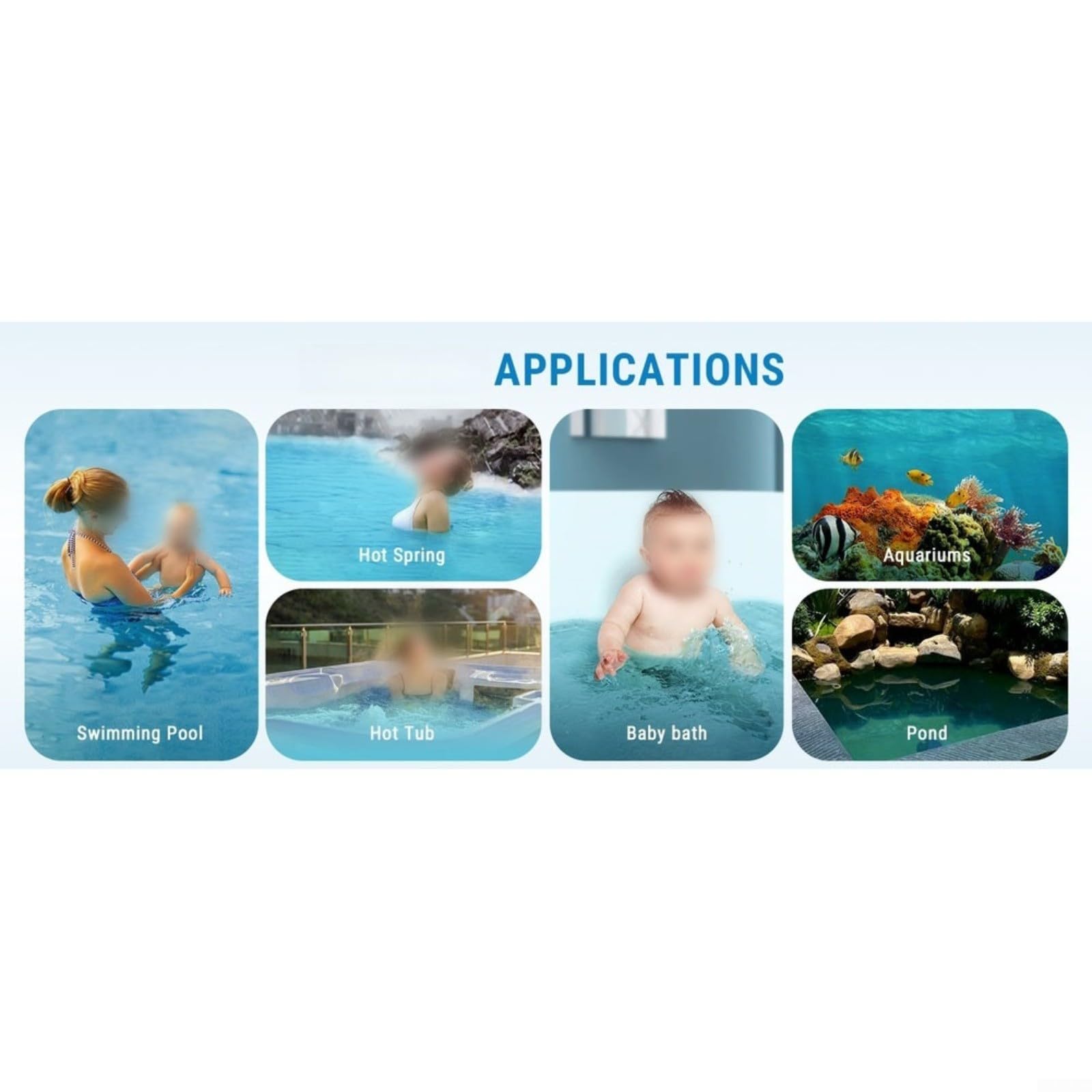 Termometro digitale da piscina con sonda impermeabile IP68, doppio per display Celsius e Fahrenheit, sensore alto, LCD retroilluminato per piscine