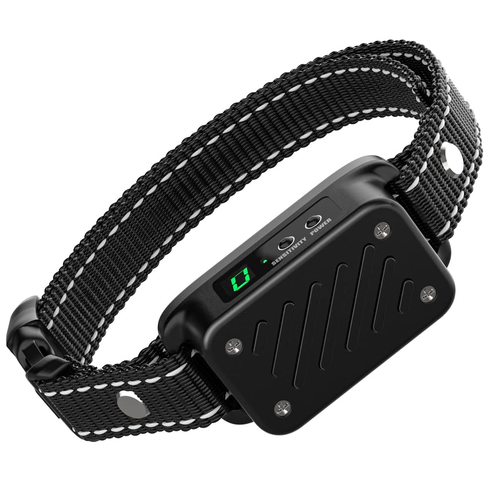 KaiNaDiAnti Barking Dog Collars, Anti Bark Collar for Large Medium Small Dog, Stop Dog Barking Deterrent Device IPX67 Waterproof & Rechargeable, 2 Modes of Beep & vibration collar - No Shock (Black)