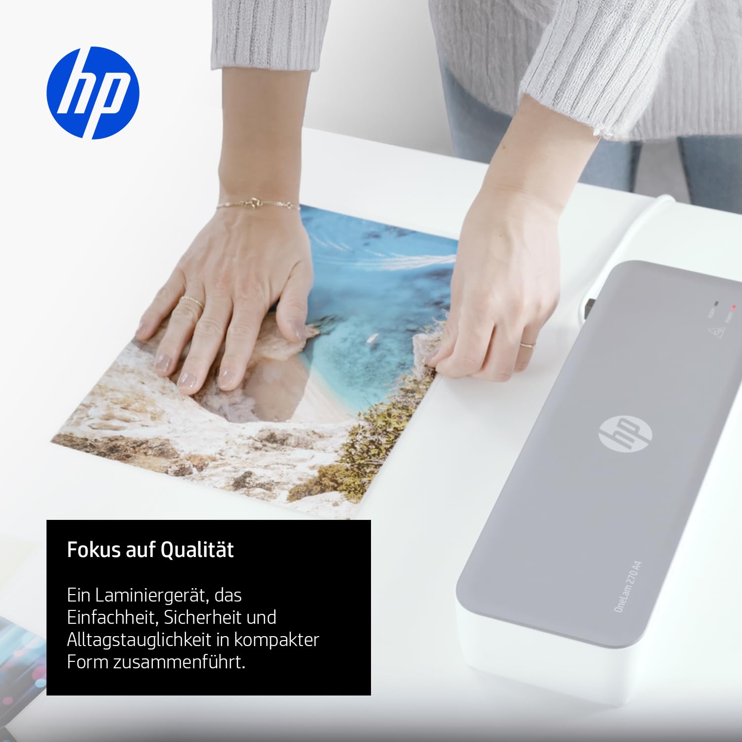 Plastificadora HP OneLam 270 Gris - Marca: HP - EAN: 4030152953226
