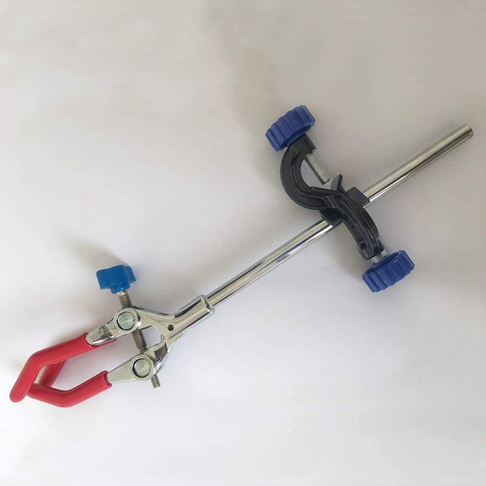 10X Lab Clamp 3 Prong Finger Regulacja SzczęKi z Naukowym PrzedłUżEniem Regulowany Czarny Klips do Statywu Laboratoryjnego