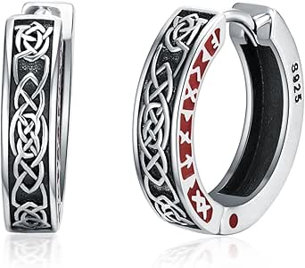 Türkis Keltische Ohrringe 925 Sterling Silber - Klapp Ohrringe