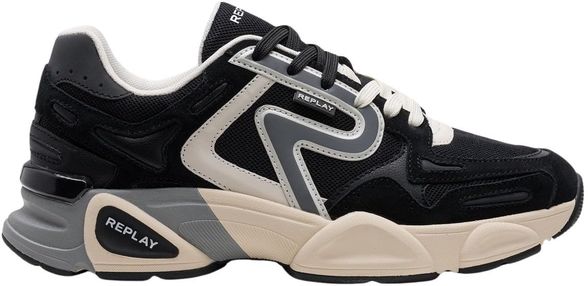 Replay Men's GMS9M Trainers, 003 Black, 43 EU, 003 Black, 9.5 UK