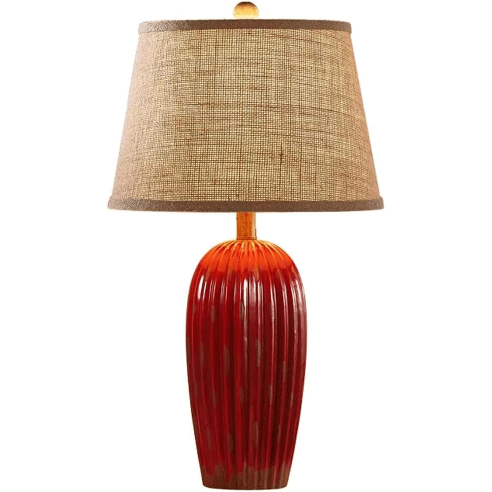 asdchZen Desk Lighting Luxury Ceramic Table Lamp Exquisite Personality Desk Lamp Nightstand Lamps Classical Nightstand Lamps Fabric Lampshade Work Lamp-Red-A,Red