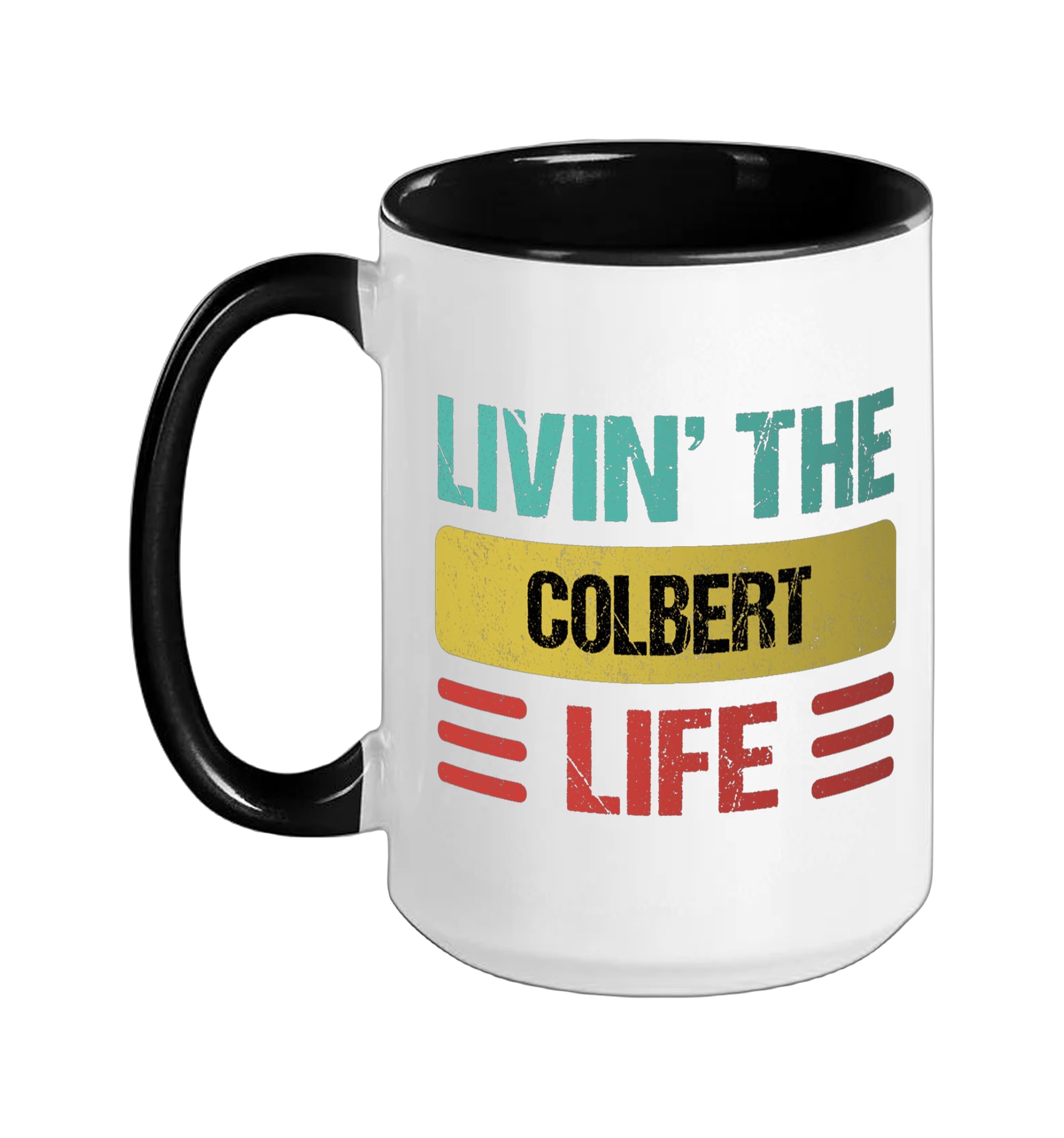 Colbert Name Ceramic Mug, Black/White, 15oz