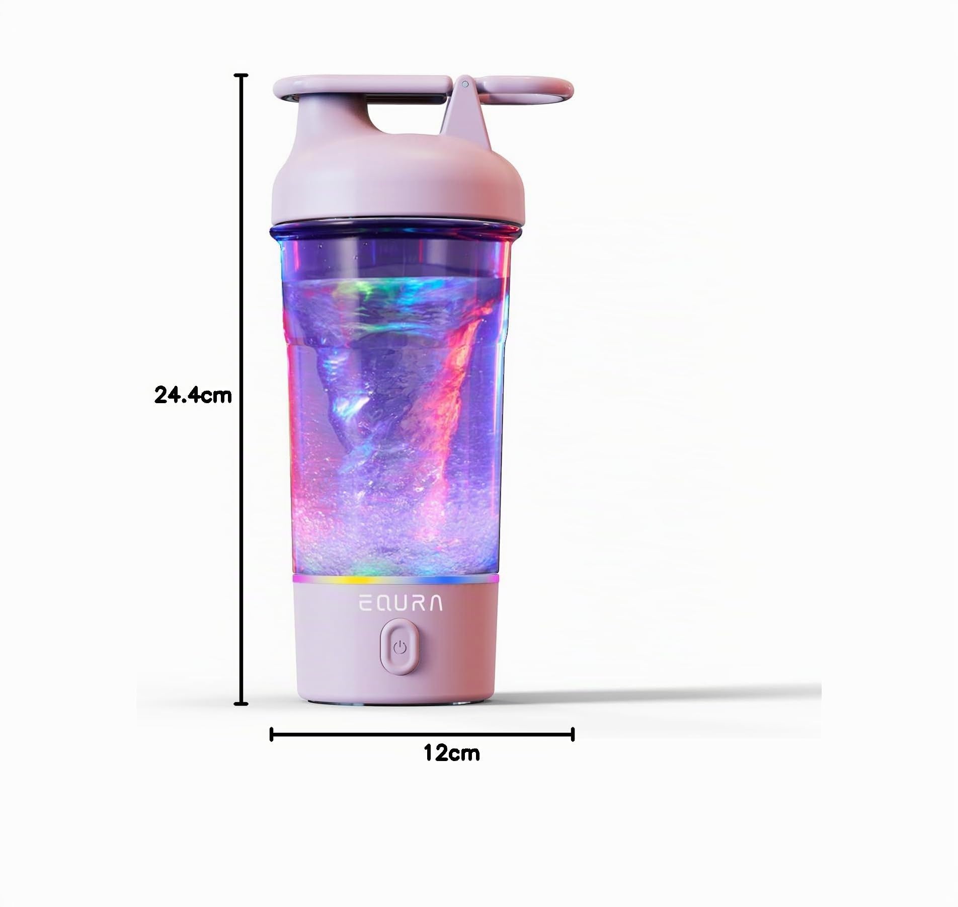 Elektrische Shaker-Flasche, 750 ml Proteinmischungsflasche, tragbar, wiederaufladbar, Pulsfunktion, BPA-frei, bunte helle Basis (Rosa)