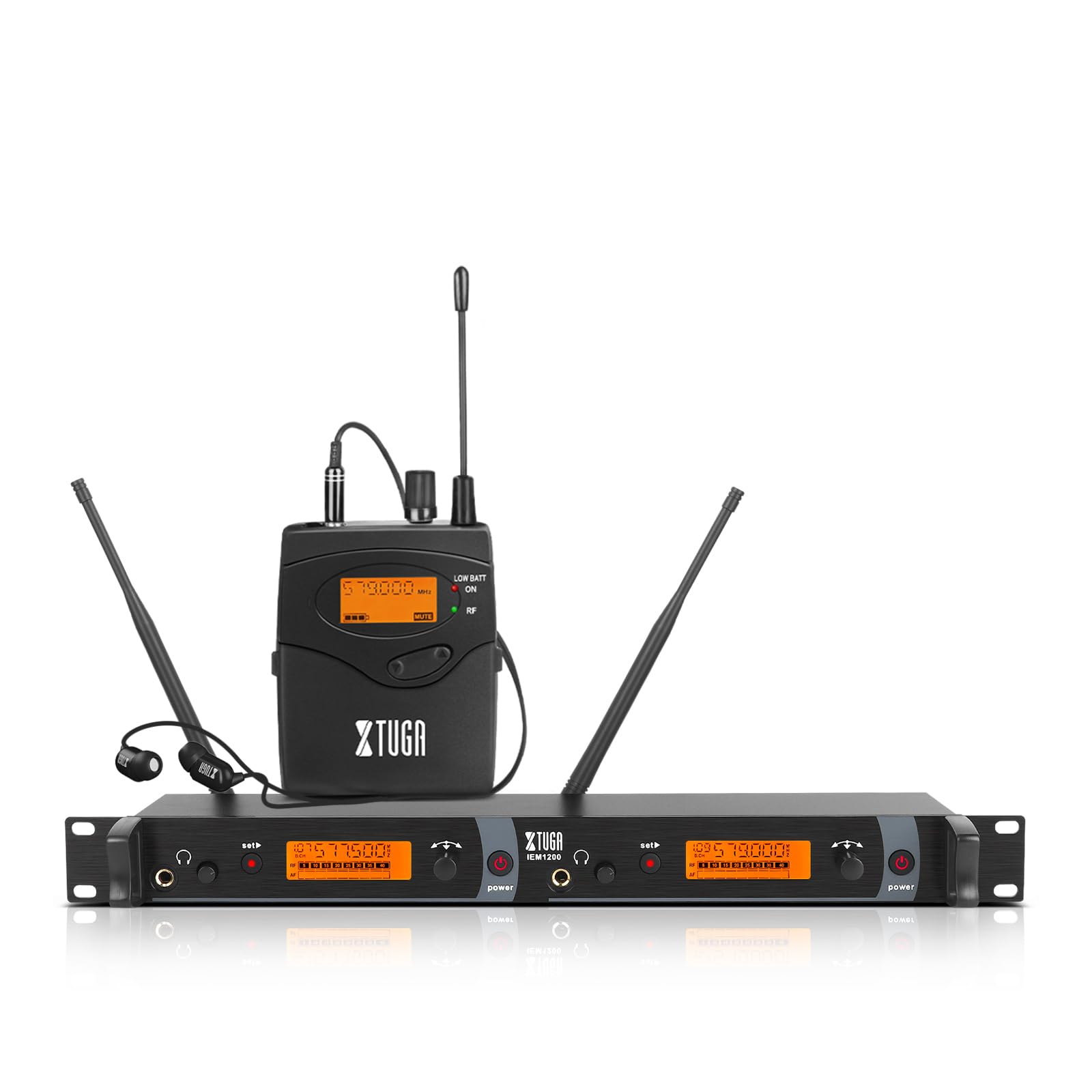 30 Channel Guitar Wireless System UHF Wireless Transmitter Receiver for Electric Guitar Bass Instruments, Rechargeable, 164Ft, 520-550mHz