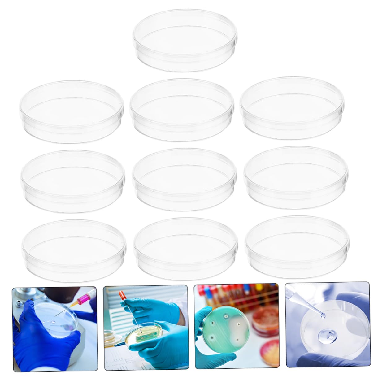 iplusmile 50 Pcs Plato De Cultivo Plato De Células Vegetales Placa De Cultivo Celular Transparente Plato De Muestras De Laboratorio Platos De Petri De Cultivo Placa Biológica El Plastico