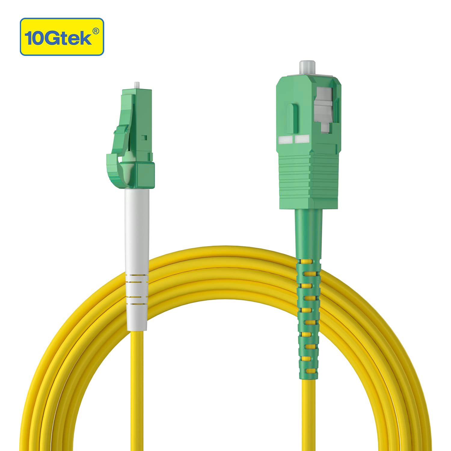 LC/APC to SC/APC Simplex Fiber Patch Cord, 9/125μm SMF, 1,65 ft/0,5 m