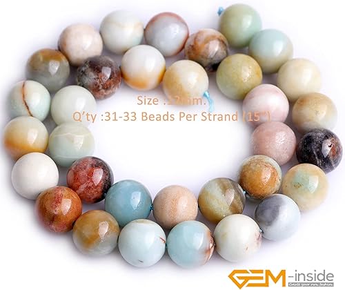 Miniatura 197 de GEM-Inside - Cuentas sueltas de piedra de lava negra natural de 0.315 in para hacer joyas, 15 pulgadas Cordierita de grado A