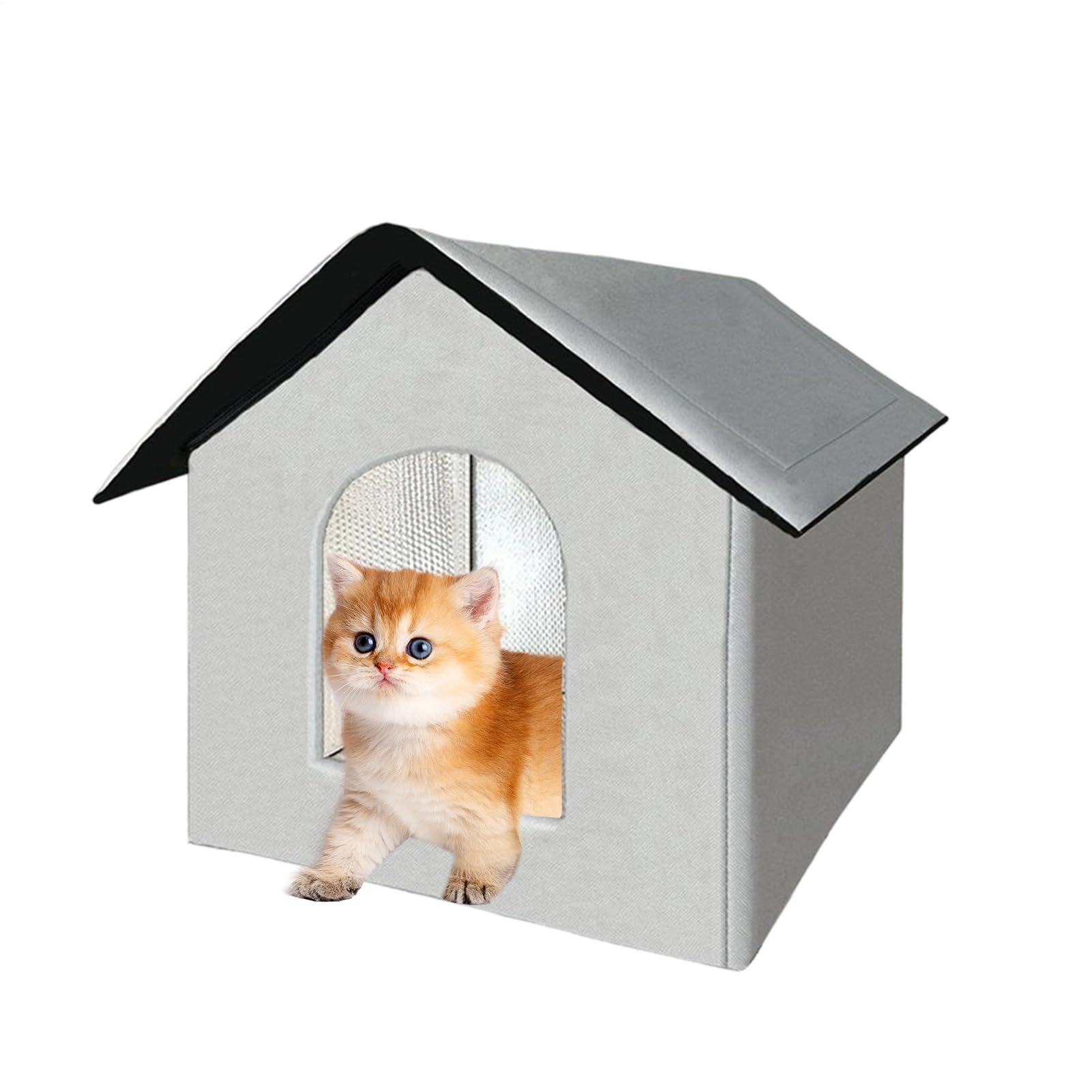 Cama para gatos impermeable y cerrada que protege contra el frío exterior