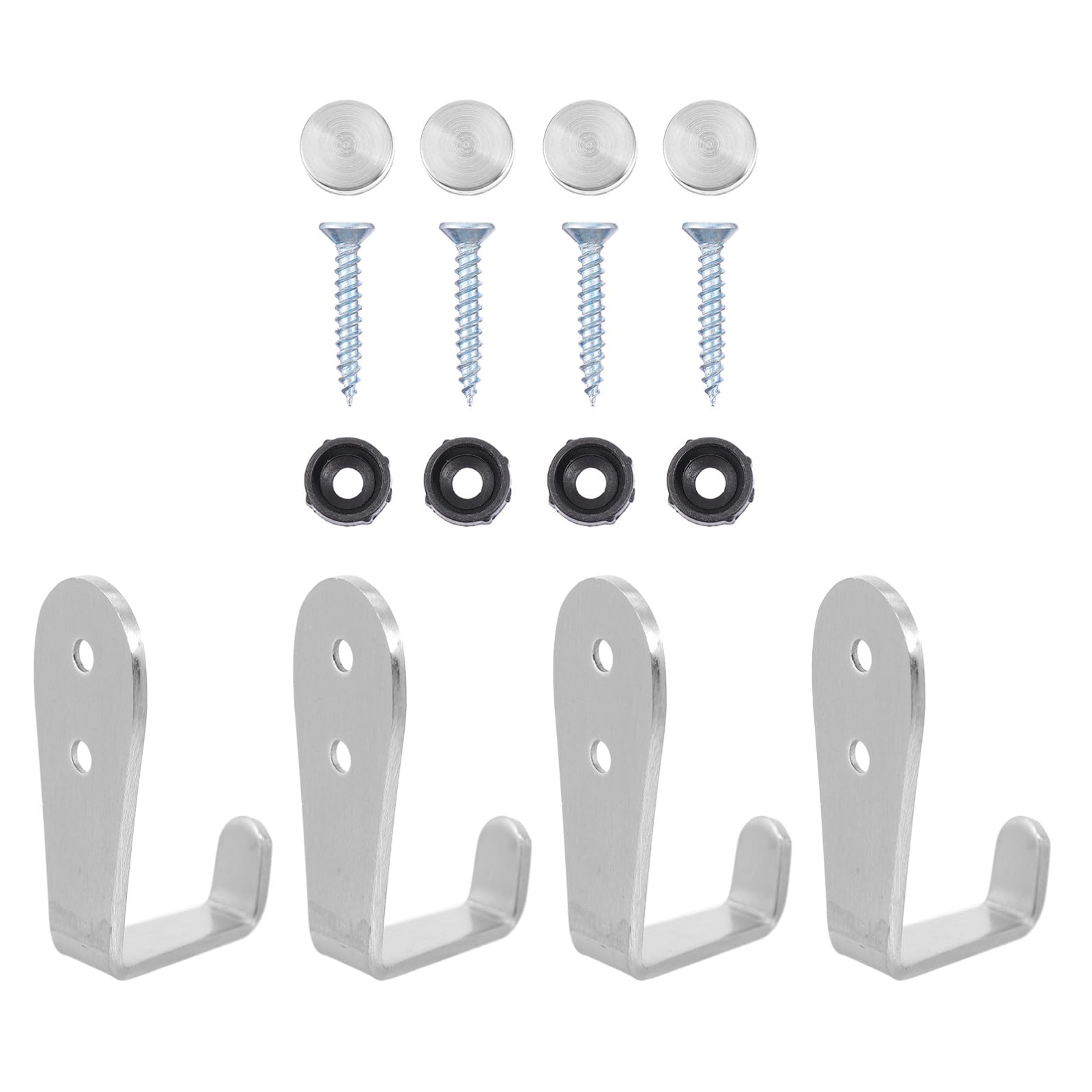 4 Set Gancio Acciaio Inossidabile Da Supporti Prong Facile Installazione Design Versatile E Robusto Per Abbigliamento E Accessori 4 Pezzi*4