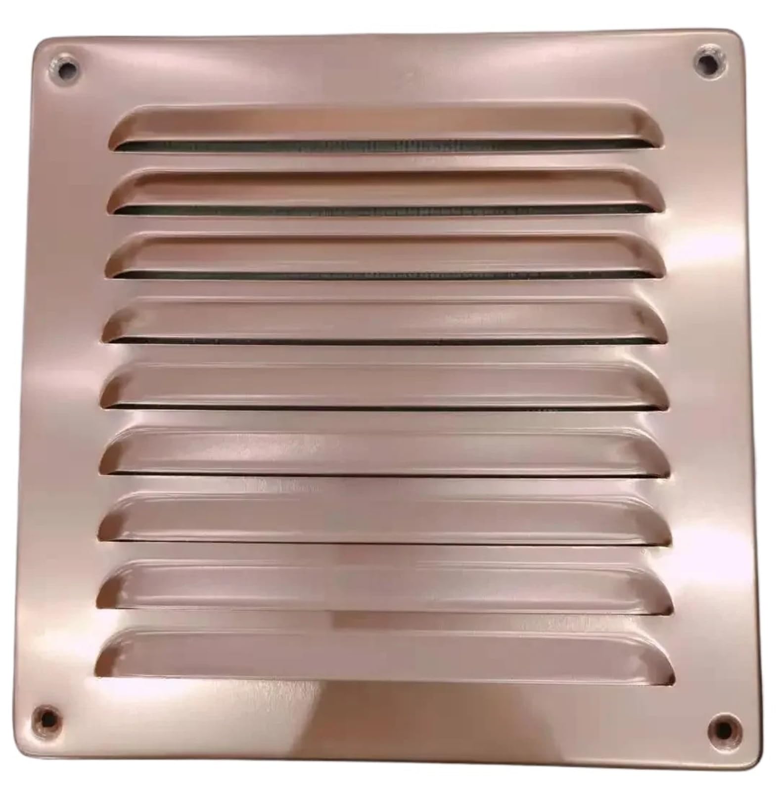 Ventilation Grilles Stainless Steel Air Vent Ventilator Grille Undereave Under Eave Louvers Copper Ventilation Rain Proof(W195H195mm Copper)
