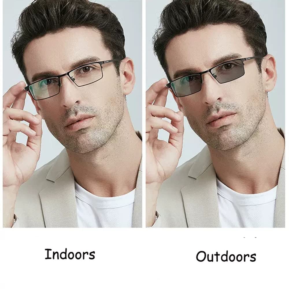 Gafas De Lectura Bifocales con Protección UV para Hombres Lectores Gafas De Sol Multifocal Gafas Ópticas Presbicia Vista Cansada (Color : Black, Size : +1.50)