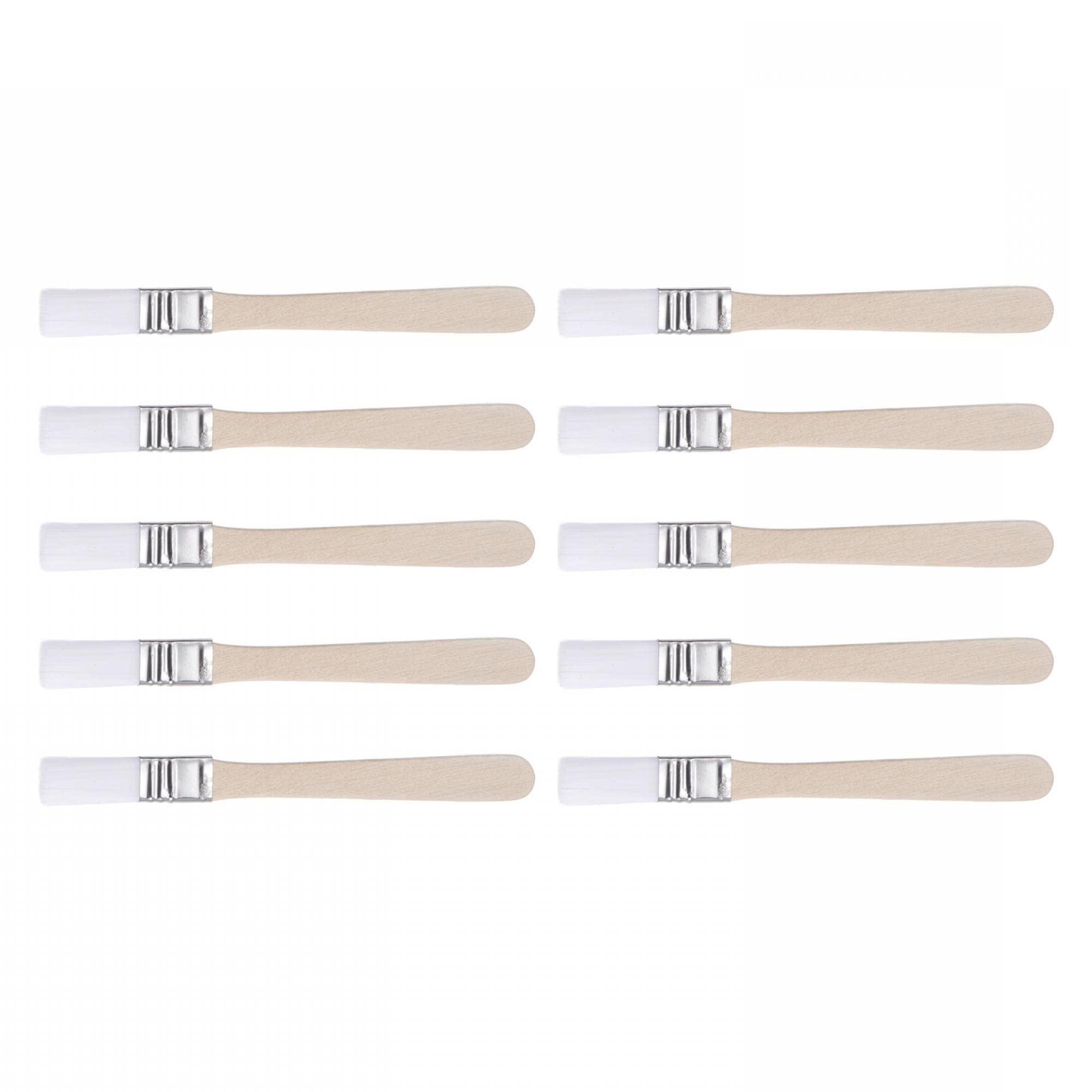 TA-VIGOR 10pcs 0.5 inch (12mm) Soft Bristle Paint Brushes, Nylon Bristle Paintbrush with Wood Handle for Touch Up, Wood, Cabinets, Fences, Edges and DIY Painting