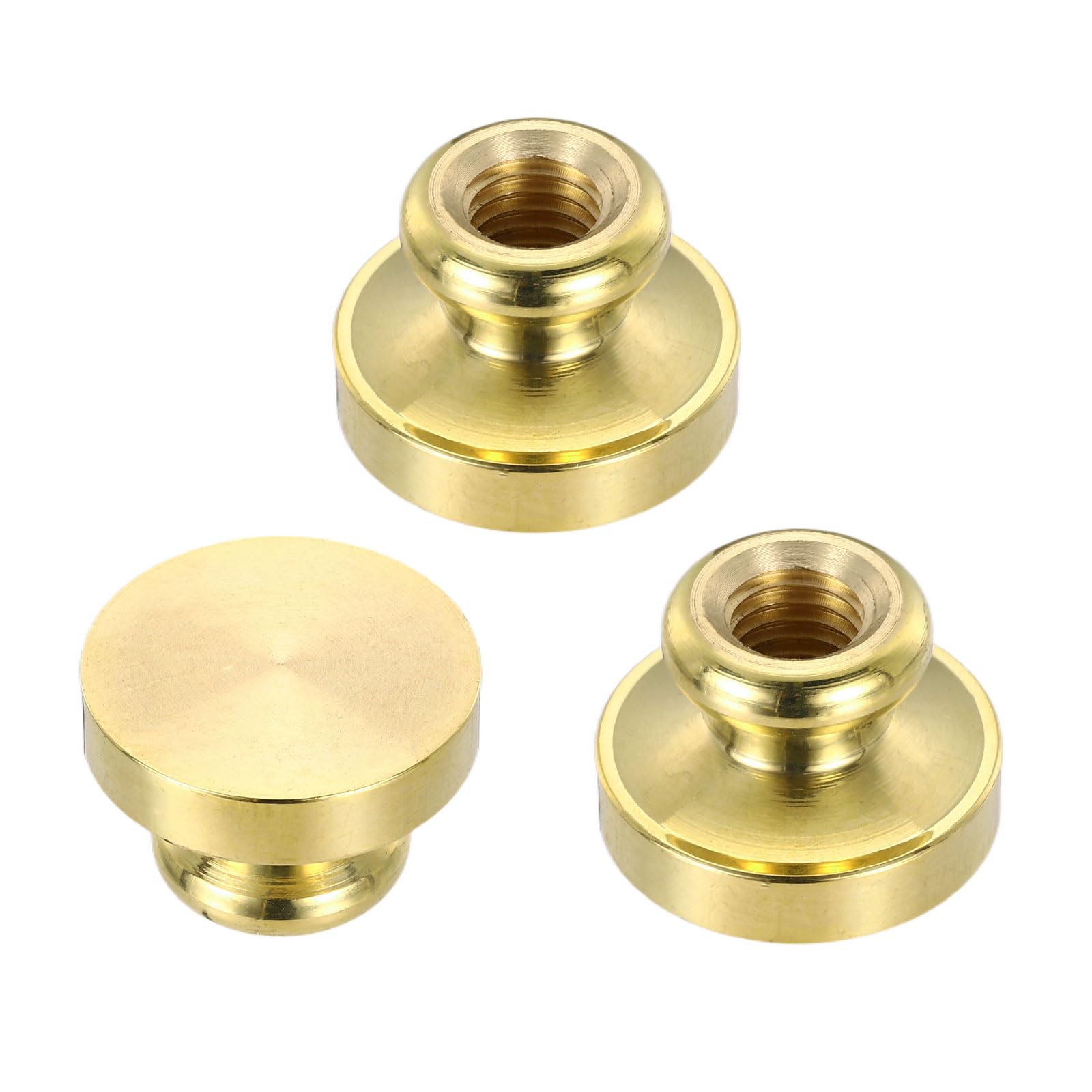 PATIKIL 22mm Blank Wax Seal Stamp, 3 Pack Round Sealing Wax Stamp Vintage Retro Brass Head for Envelope Invitation Cards
