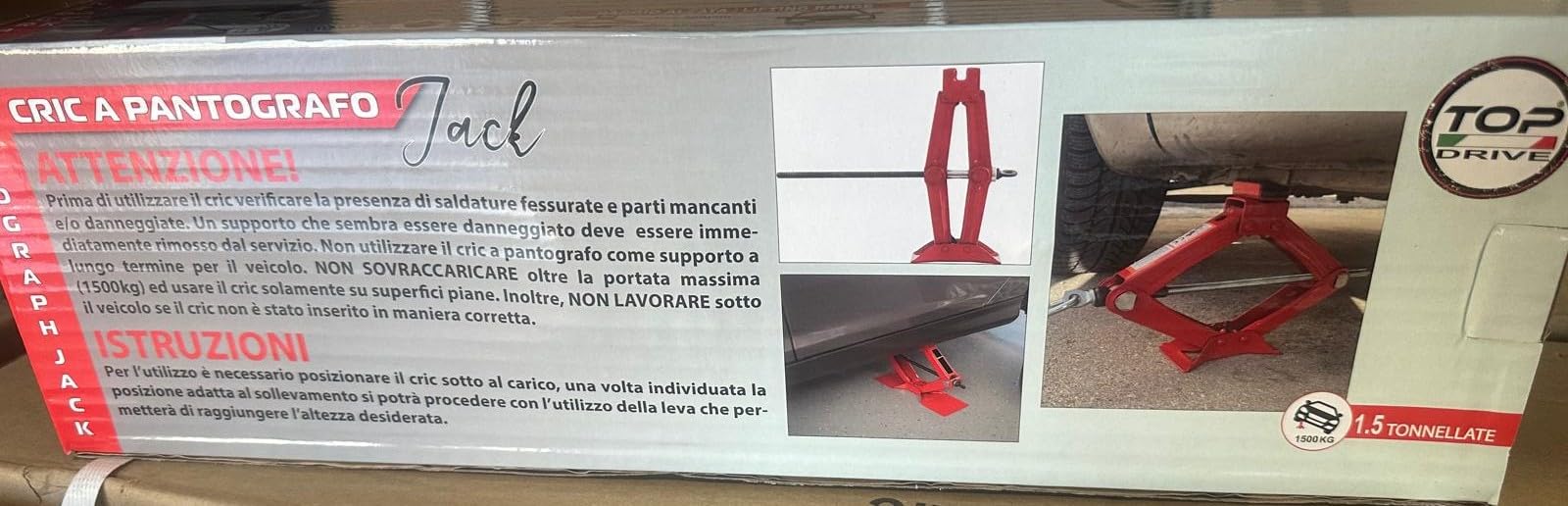 F.LLI IANNACCONE SRL CRIC Crick PANTOGRAFO Auto Camion Caravan,Sollevamento 1,5 T. (CRIC PANTOGRAFO)