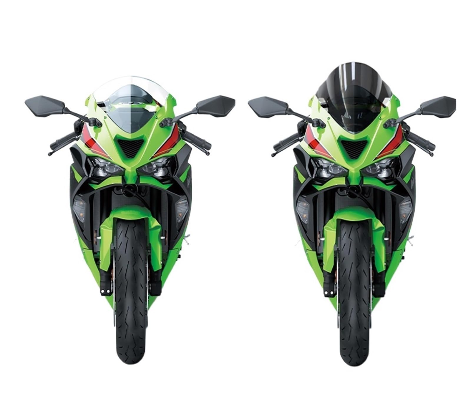 Motociclo Parabrezza Per N&inja ZX-6R Zx6r ZX6R 2024 2025 2026 Parabrezza Per Moto Deflettori Protezione A Doppio Scudo
