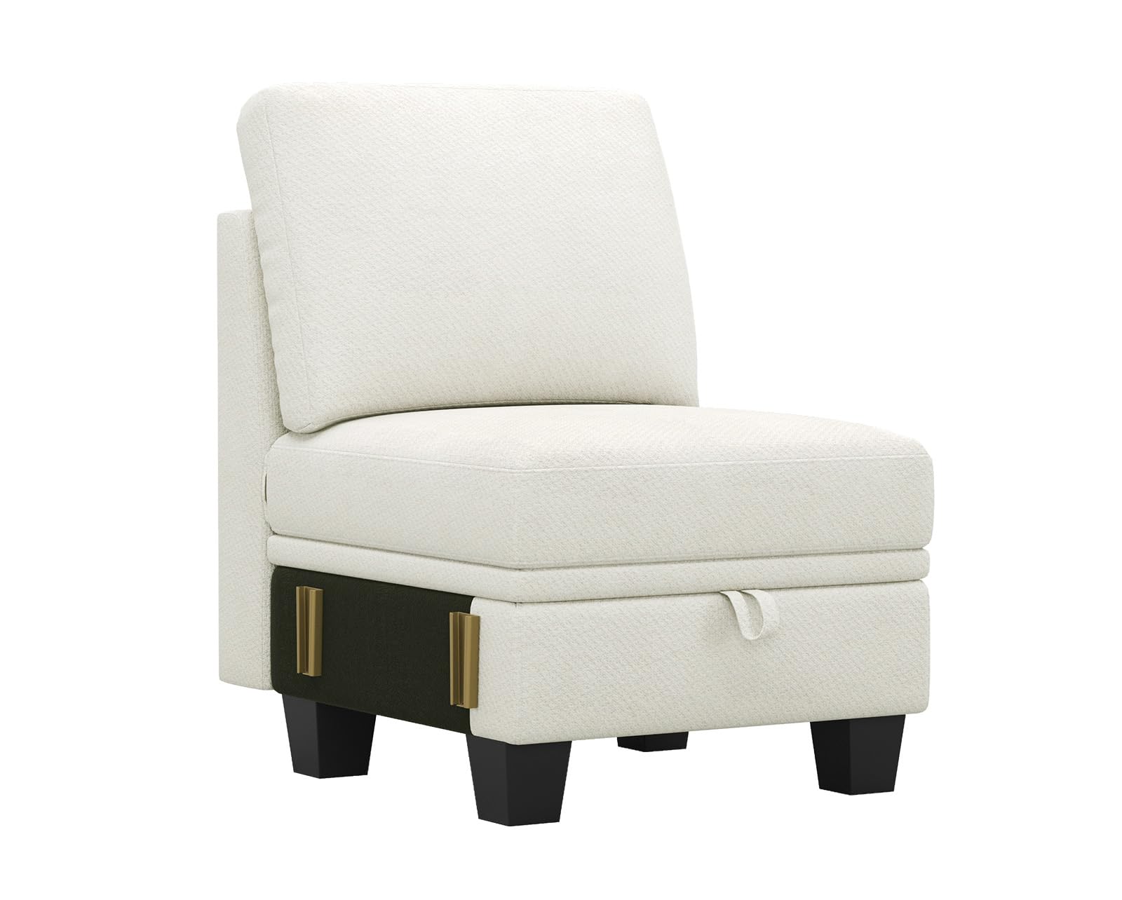 Belffin 22.8” Single Seat Module with Storage for Modular Sectional Sofa Couch. Beige.