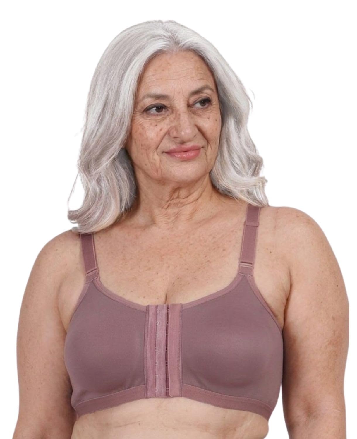 Women's Faded Purple Non-Padded, Front Open, Plus Size Bra-image-36