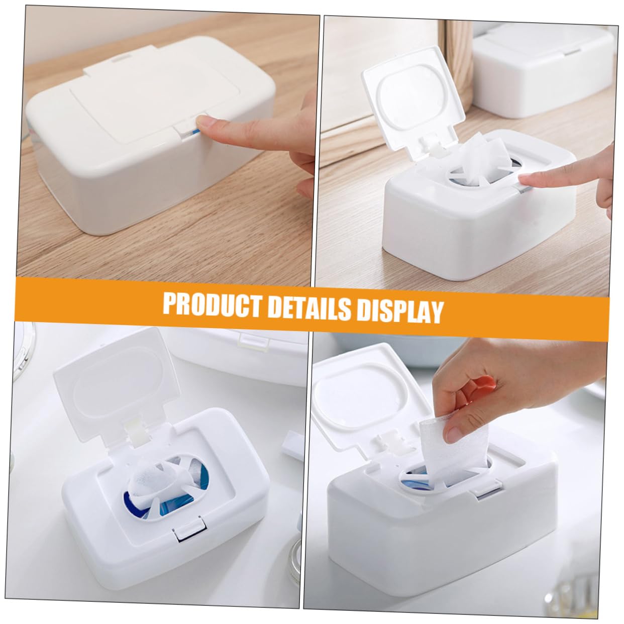MAGICLULU 4 Ensembles pour Lingettes Humides Étui À Lingettes pour Bébé Contenants D'essuyage Rechargeables Distributeur De Mouchoirs Humides PP Blanche 2 Pièces * 4