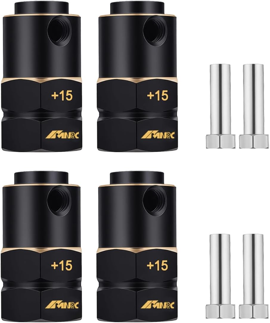 4Pcs Brass +15MM (20mm in Length) Wide Extension Wheel Hex 12MM(Wide) Hub Spacers Kit for Axial TRX4 1/10 RC Crawler Car Upgrades Part