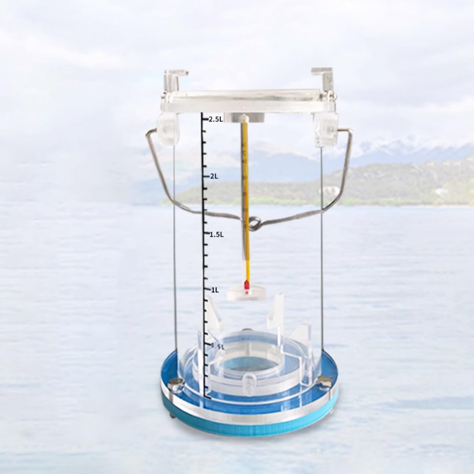 Secchio per campionamento dell'Acqua da 5 Litri - Campionatore graduato in plastica Spessa per monitoraggio Ambientale e campionamento di liquidi in Laboratorio, Sistema di campionamento del