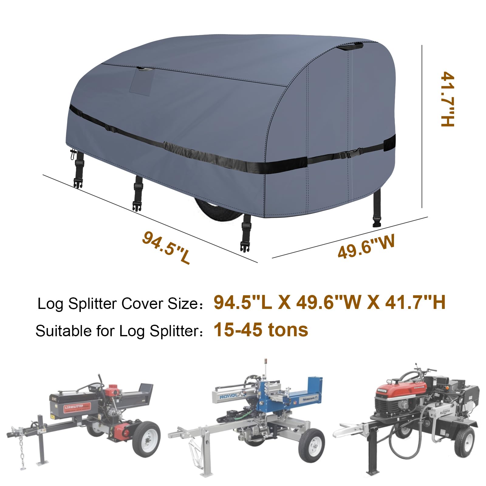 Goctoke Log Splitter Cover Heavy Duty Windproof 1200D Waterproof (94.3