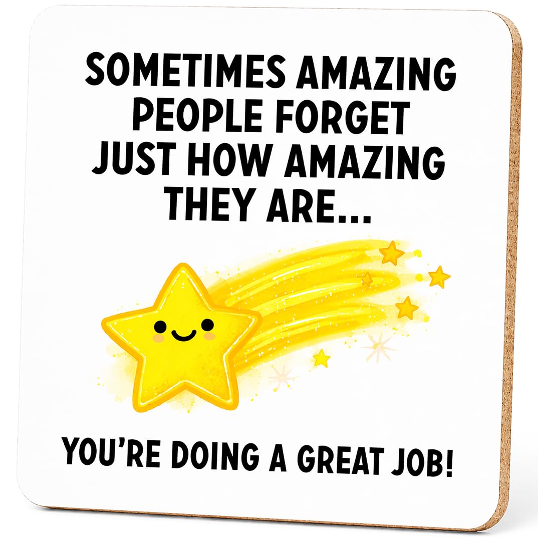 Thank You Gift Coaster “Sometimes Amazing People Forget How Amazing They Are” Leaving Gifts for Colleague Co Worker Friend Teacher Thoughtful Appreciation Gift for Women & Men