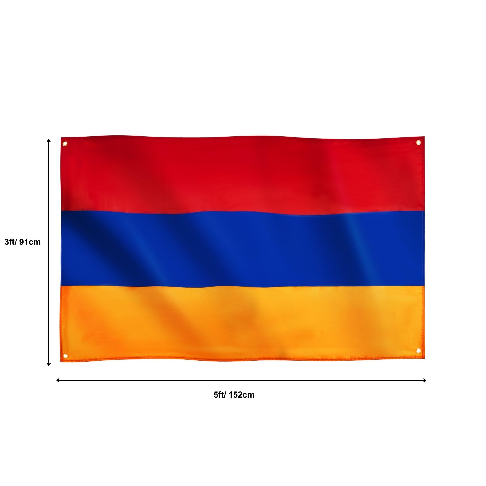 Runesol Armenia Flag, 91x152cm, 3ft x 5ft, 4 Grommets, Eyelet In Every Corner, Armenian National Flag - Image 2