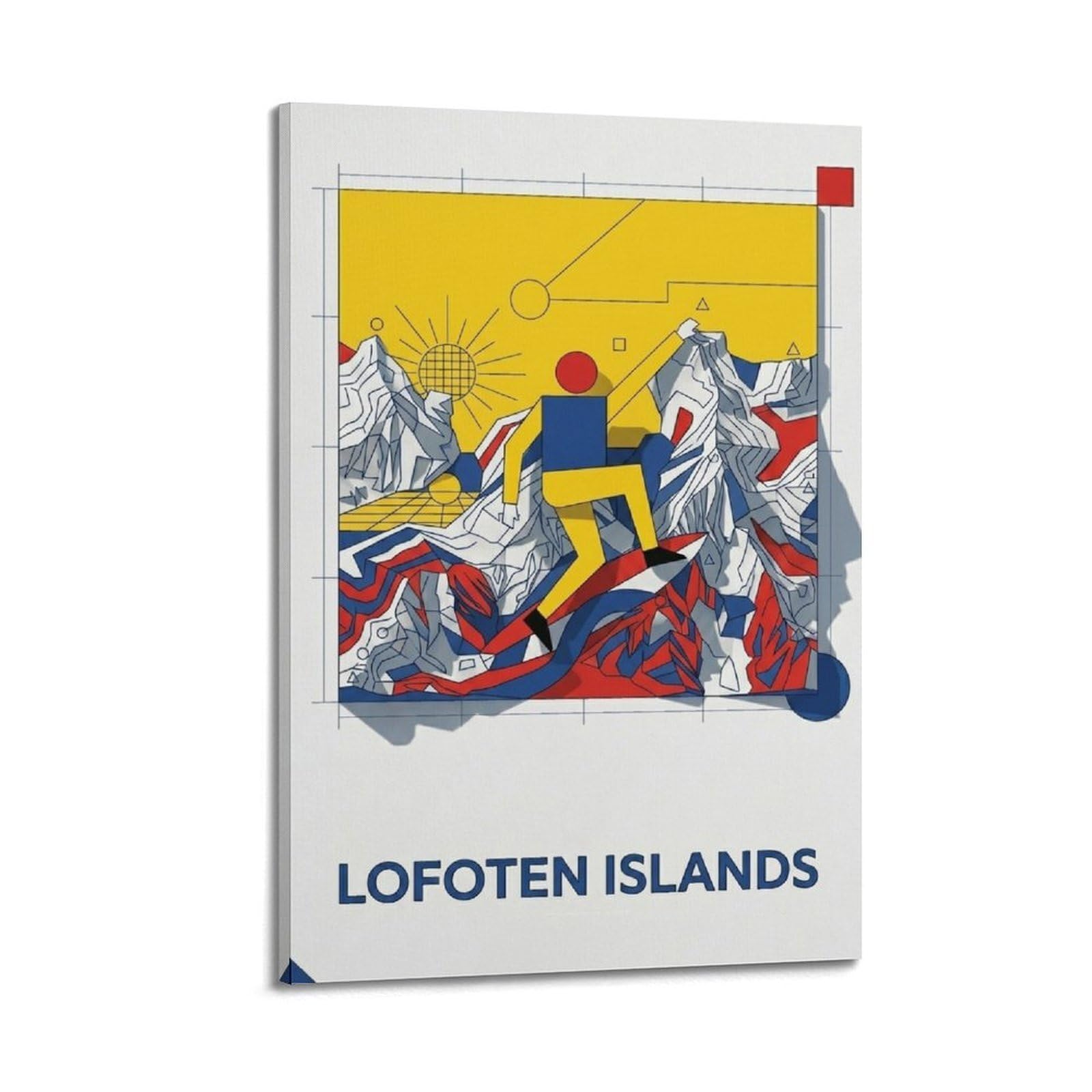 XKUGA Norway Surfing Lofoten Islands Sport Poster Modern Decorative Canvas Prints - Ideal Wall Art for Family, Man Cave, Game Room, Boys & Girls Bedroom 24x36inch(60x90cm)