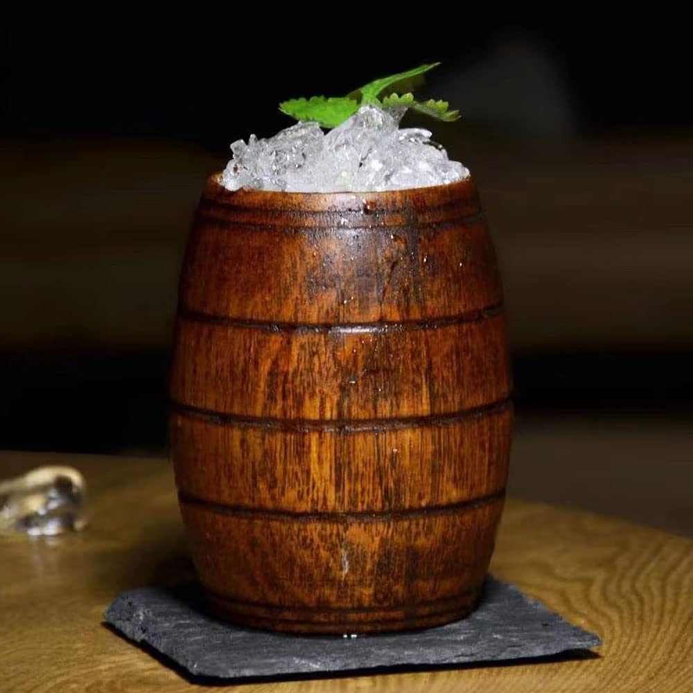 Holz Bierkrug 4,8 Unzen - Handgefertigter Trinkbecher Aus Kembat Holz