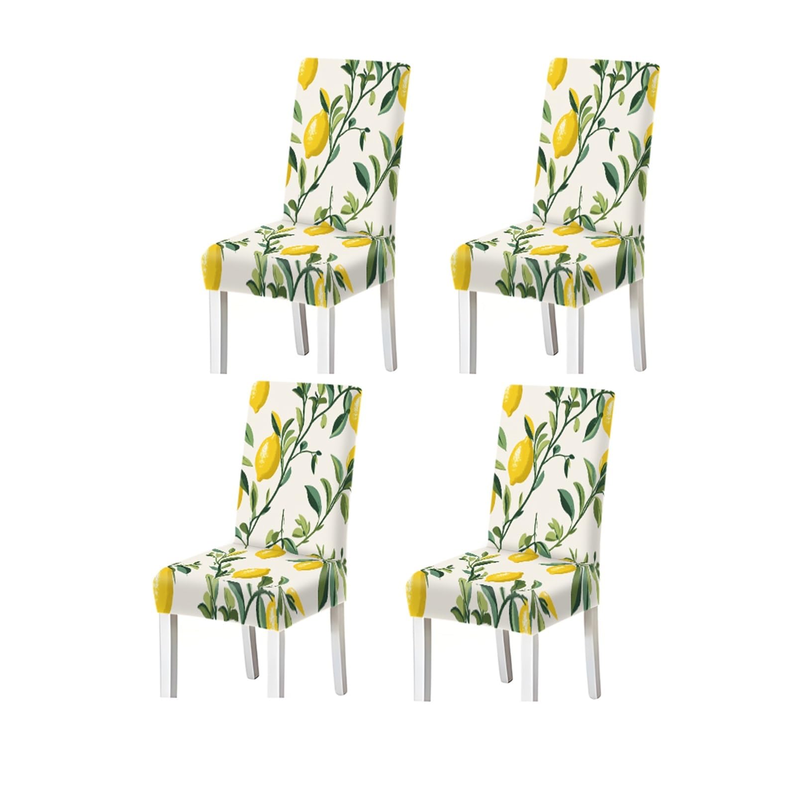 FZJKGH Lemon Branch Fruit Pattern Print Dining Chair Covers Set Of 2/4/6, Stretch Slipcovers For Kitchen Dining Room Removable Stretch Slipcovers for Dining Chairs(4PCSChair cover)