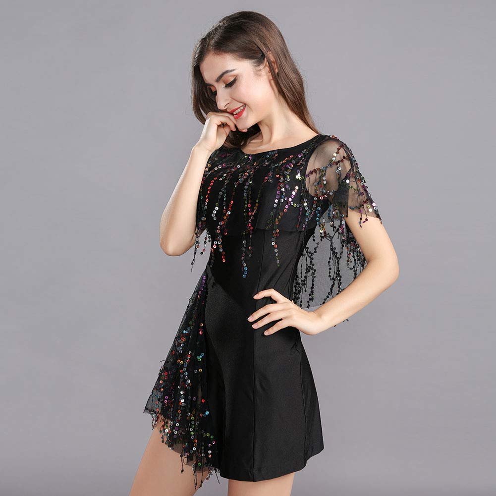 黒 スパンコール ビジュー フリンジ ドレス 【公式通販】