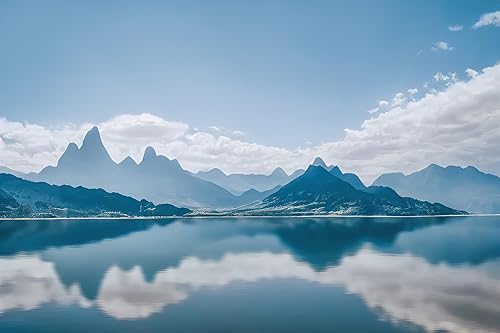 Miniatura 23 de Mural de pared de bosque nebuloso, papel tapiz de paisaje natural abstracto, patrones de decoración de pared de fondo (no autoadhesivo)