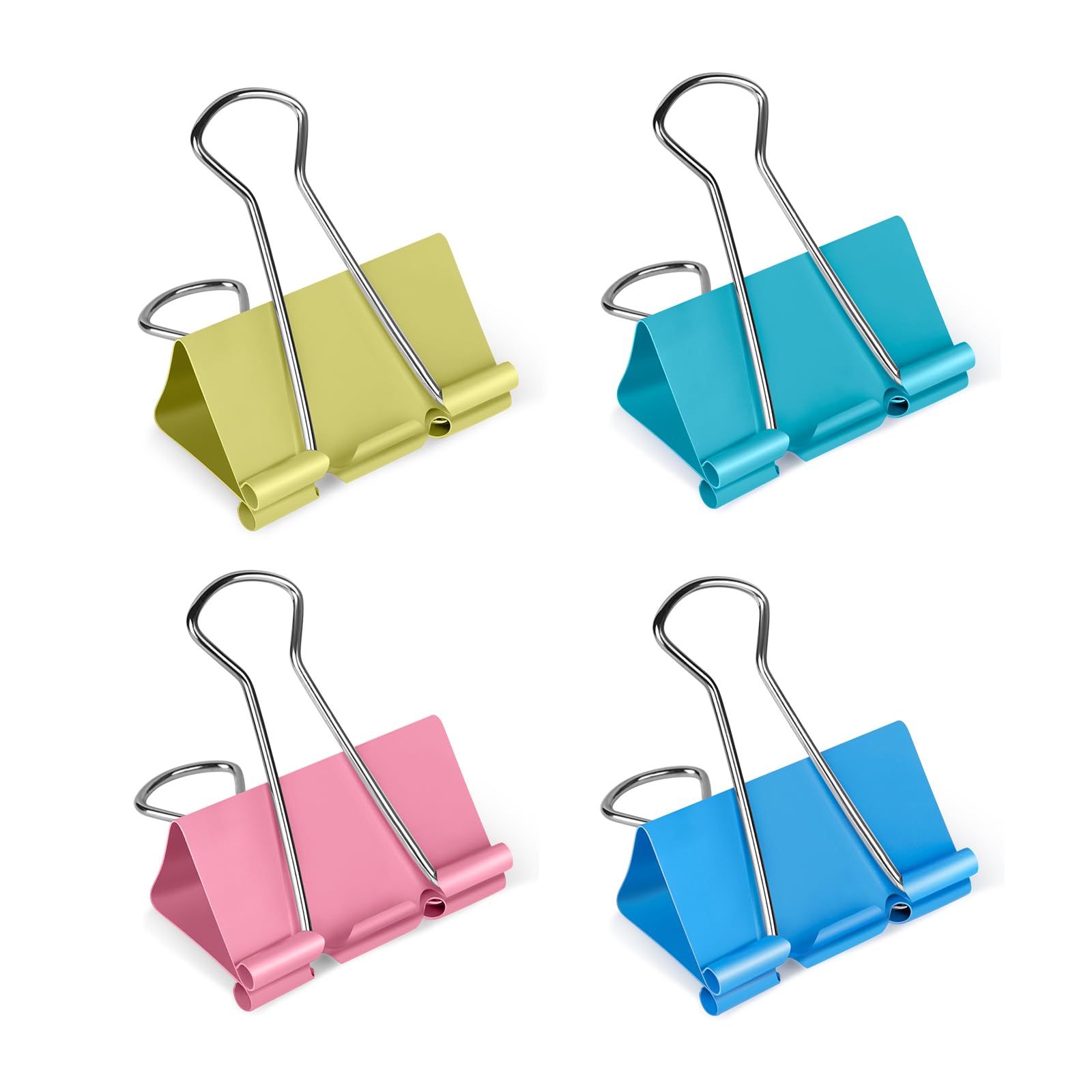 Ufmarine Large Binder Clips 1.6 inch Length, (40 Pcs) Colorful Paper Clips Large for Office