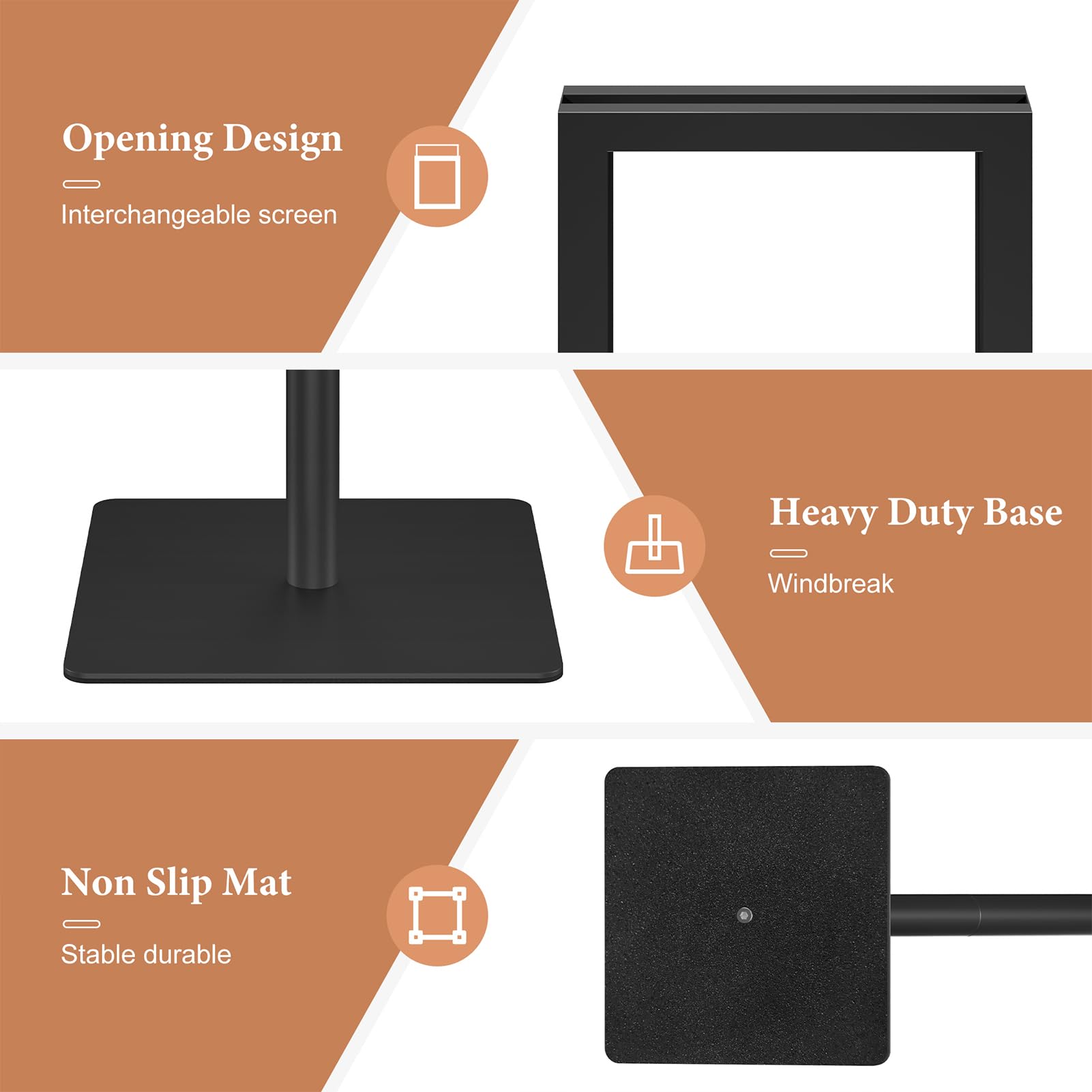 Relx Soporte para carteles de pie de 11 x 17 pulgadas, soporte ajustable para letreros de pedestal, soportes de señalización de doble cara para exhibición de carteles en interiores y exteriores
